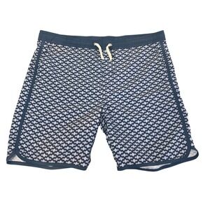 Fair Harbor Board Shorts Mens XL Swim Trunks Surf Beach Vacation Geometric Blue